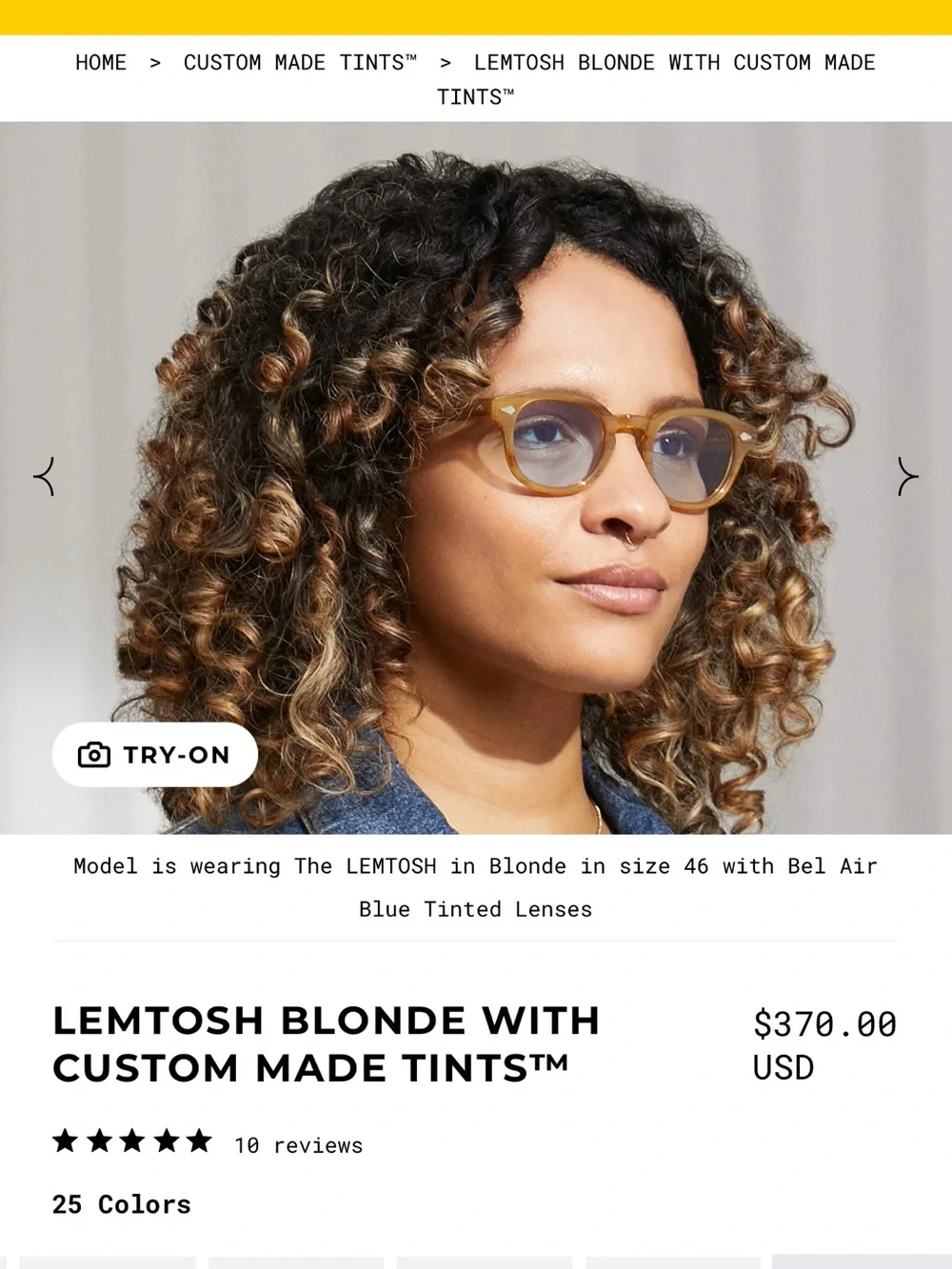 Moscot Blonde Sunglasses with Blue Tinted Lenses